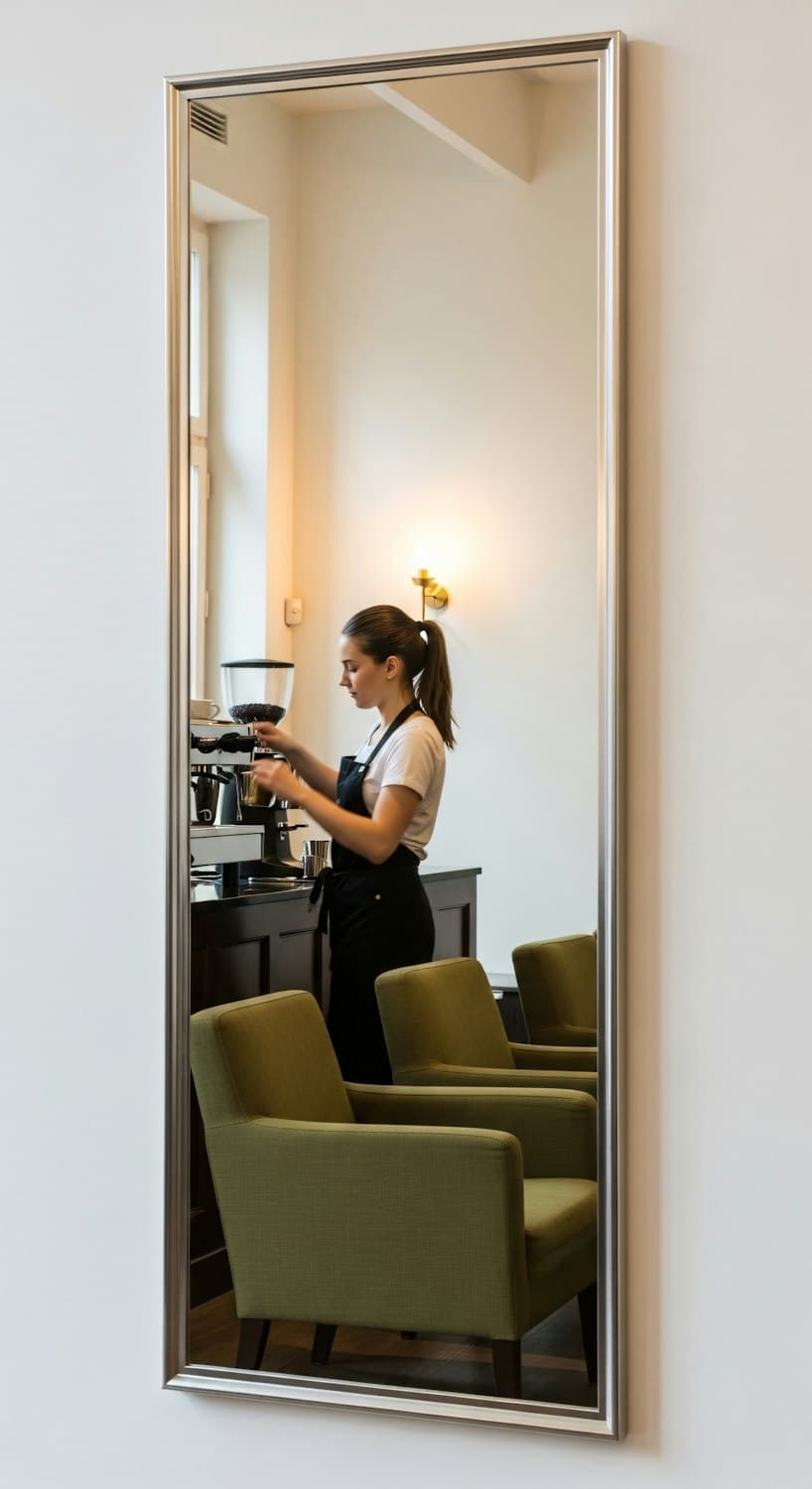 Barista preparando un café en la barra
